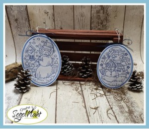 Stickserie - Schneemann Redwork